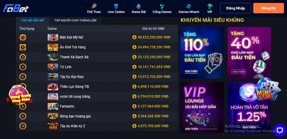 Thưởng nạp lại và sự kiện đặc biệt HL8
